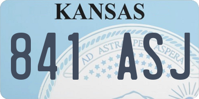 KS license plate 841ASJ
