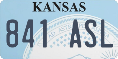KS license plate 841ASL