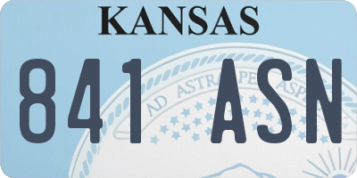 KS license plate 841ASN