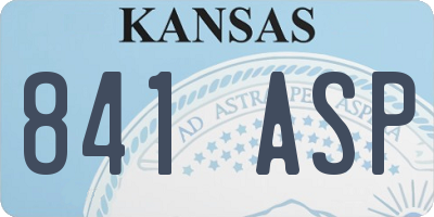 KS license plate 841ASP