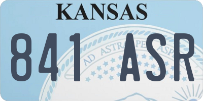 KS license plate 841ASR