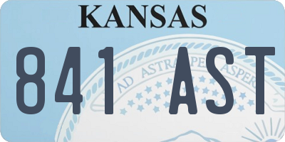 KS license plate 841AST