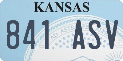 KS license plate 841ASV