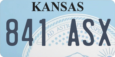 KS license plate 841ASX