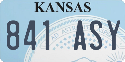 KS license plate 841ASY