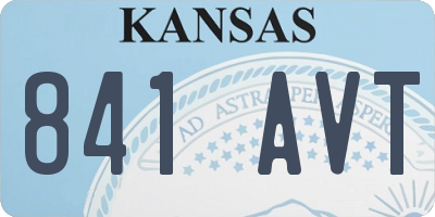KS license plate 841AVT