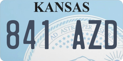 KS license plate 841AZD