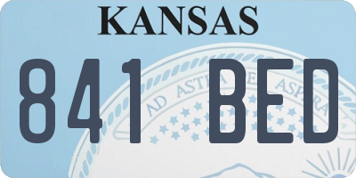 KS license plate 841BED