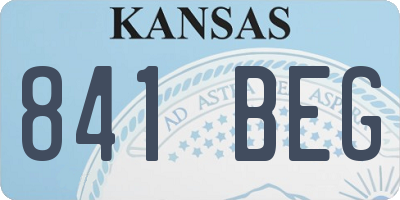 KS license plate 841BEG
