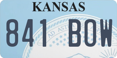 KS license plate 841BOW