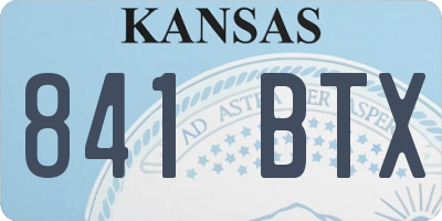 KS license plate 841BTX