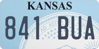 KS license plate 841BUA