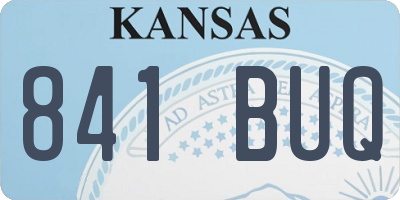 KS license plate 841BUQ