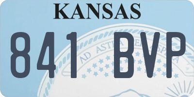 KS license plate 841BVP