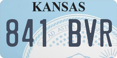 KS license plate 841BVR