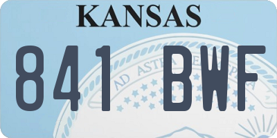 KS license plate 841BWF