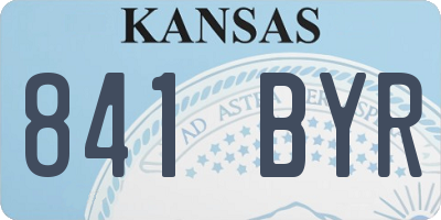 KS license plate 841BYR
