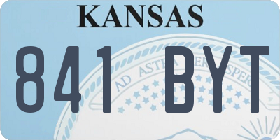 KS license plate 841BYT