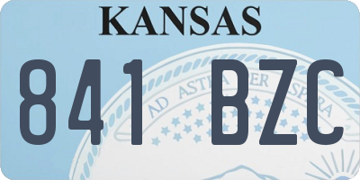 KS license plate 841BZC
