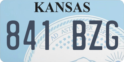 KS license plate 841BZG