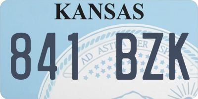 KS license plate 841BZK