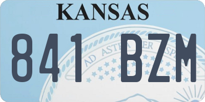 KS license plate 841BZM