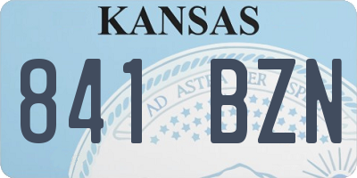 KS license plate 841BZN