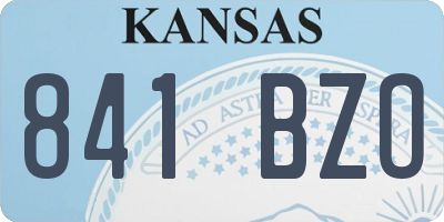 KS license plate 841BZO