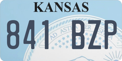 KS license plate 841BZP
