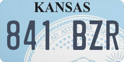 KS license plate 841BZR