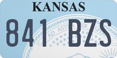 KS license plate 841BZS