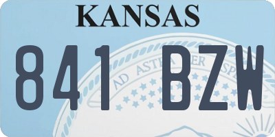 KS license plate 841BZW