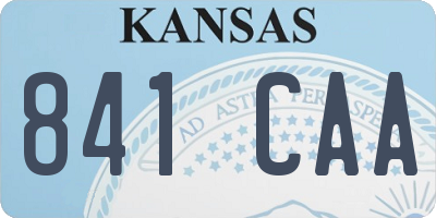 KS license plate 841CAA