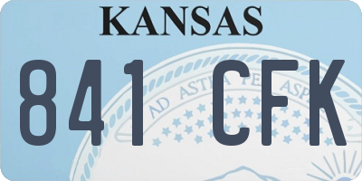 KS license plate 841CFK