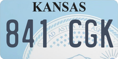 KS license plate 841CGK