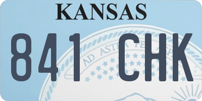 KS license plate 841CHK
