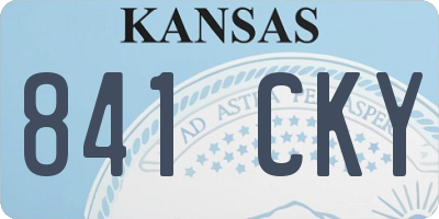 KS license plate 841CKY