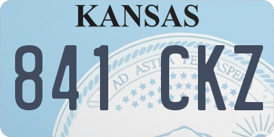 KS license plate 841CKZ