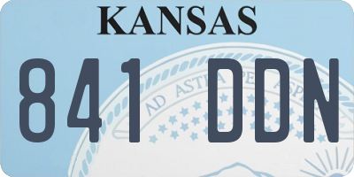 KS license plate 841DDN