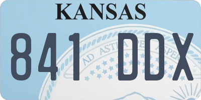 KS license plate 841DDX