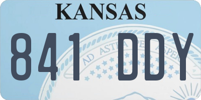 KS license plate 841DDY