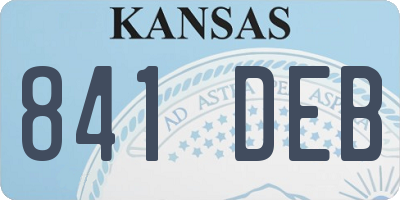 KS license plate 841DEB