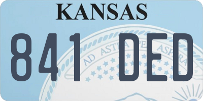 KS license plate 841DED