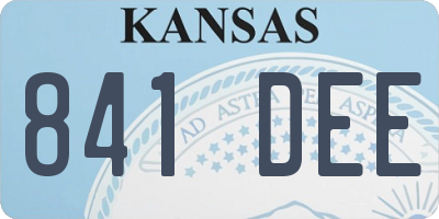 KS license plate 841DEE