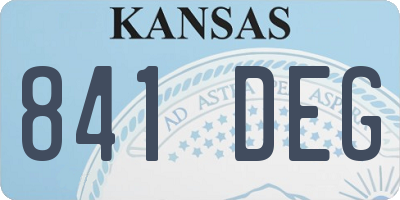 KS license plate 841DEG