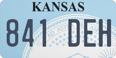 KS license plate 841DEH