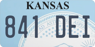 KS license plate 841DEI
