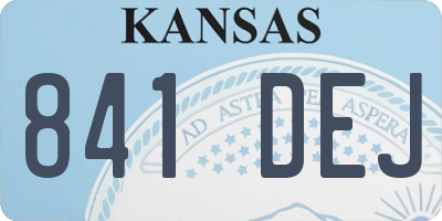 KS license plate 841DEJ
