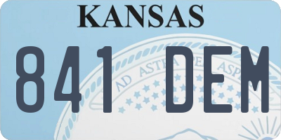 KS license plate 841DEM