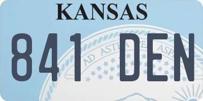 KS license plate 841DEN